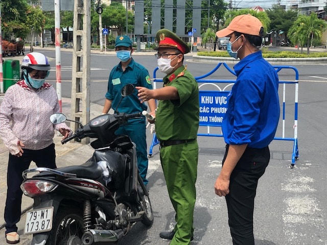 Điểm chốt ở phường Vĩnh Nguyên, TP Nha Trang.
