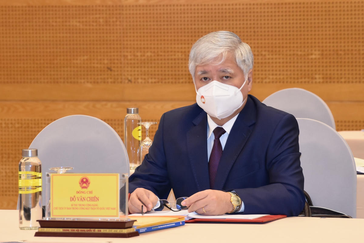 Bí thư Trung ương Đảng, Chủ tịch UBTƯ MTTQ Việt Nam Đỗ Văn Chiến tham dự Hội nghị.