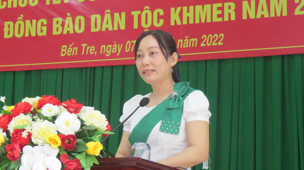 Đại diện đồng bào người Khmer cảm ơn sự quan tâm, chăm lo đời sống cho đồng bào từ các cấp lãnh đạo.