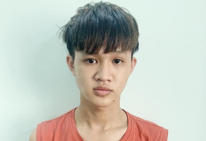 Đối tượng Dương Văn Tuấn tại cơ quan Công an