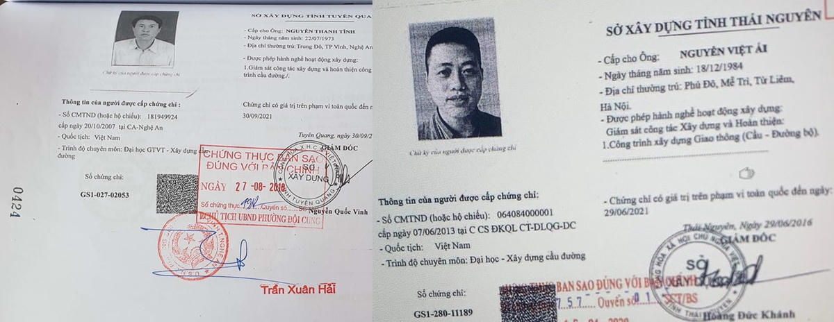 Chứng chỉ giả mạo cơ quan nhà nước cấp bị phát giác.
