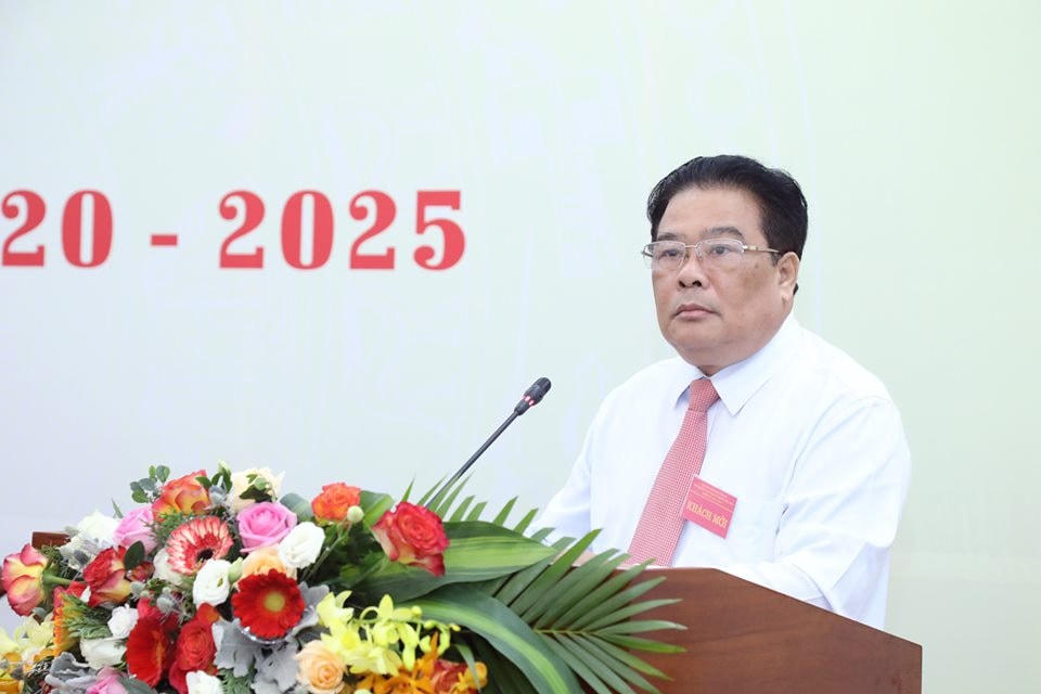 ông Sơn Minh Thắng, Ủy viên Trung ương Đảng, Bí thư Đảng ủy Khối các cơ quan Trung ương phát biểu tại Đại hội.