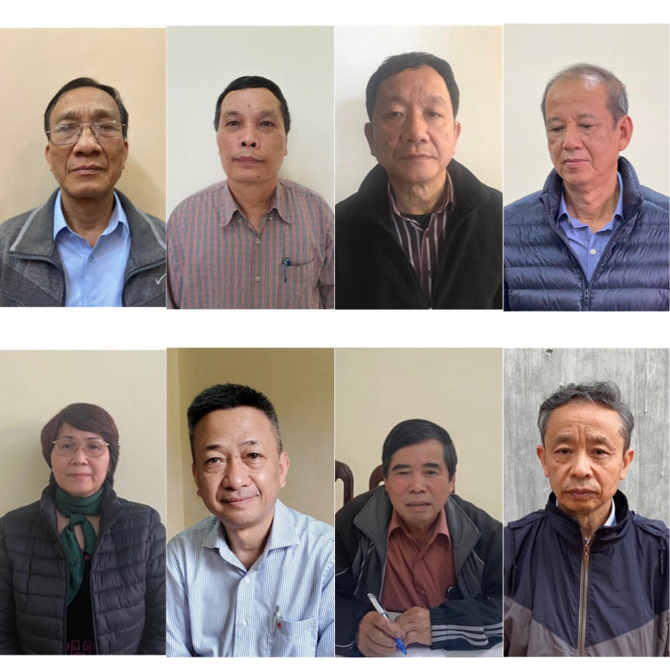 Các bị can bị khởi tố về tội "Vi phạm quy định về quản lý, sử dụng tài sản Nhà nước gây thất thoát, lãng phí". Ảnh: Bộ Công an