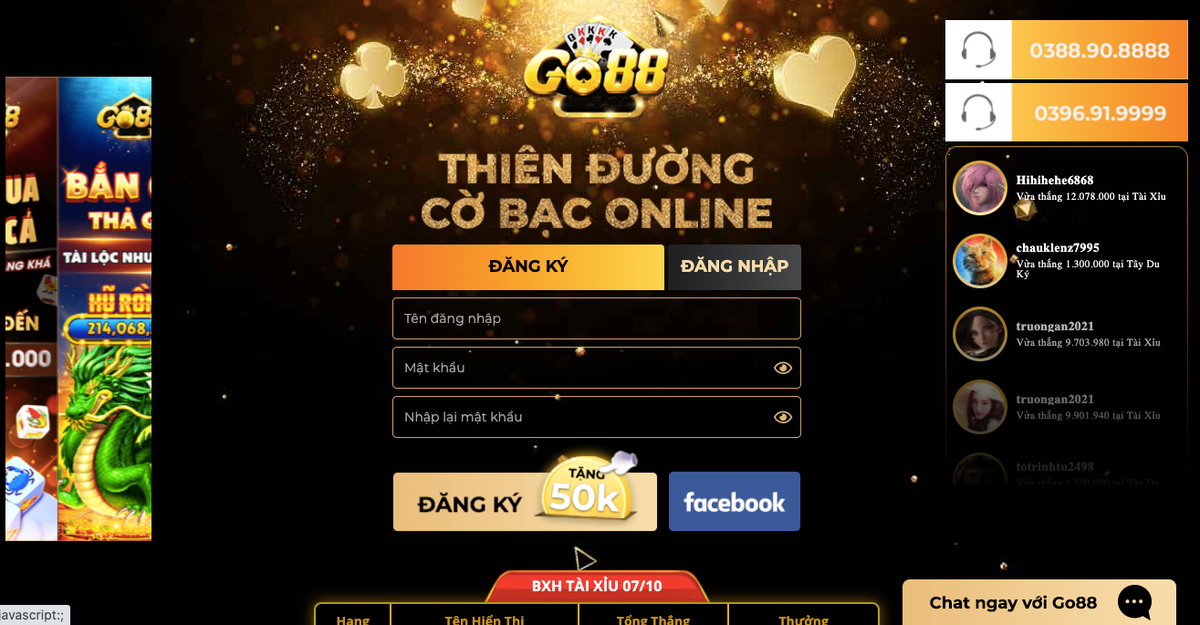 Go88 được mệnh danh là “thiên đường cờ bạc online” thu hút hàng triệu con bạc tham gia sát phạt.