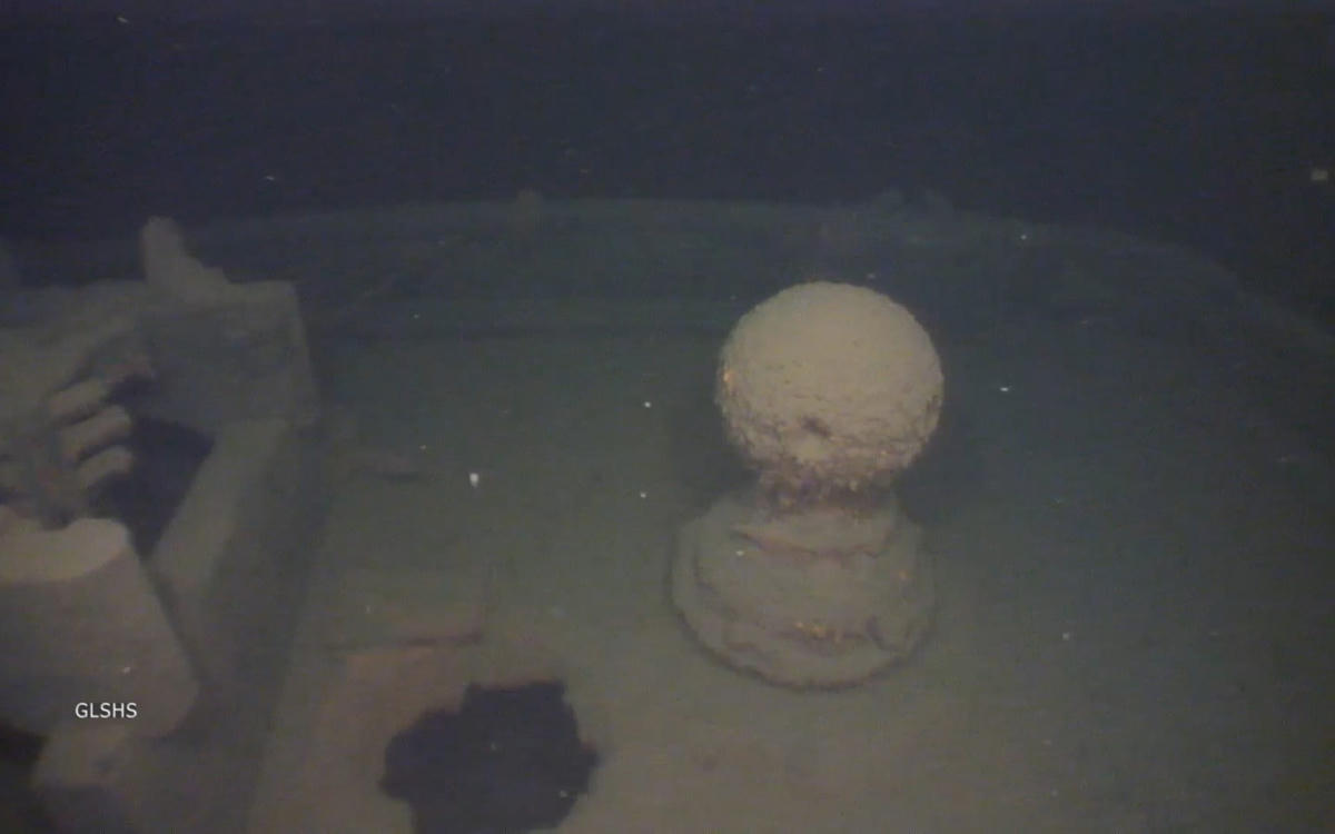 Một phần của con tàu Atlanta dưới đáy biển. Ảnh: GLSHS.