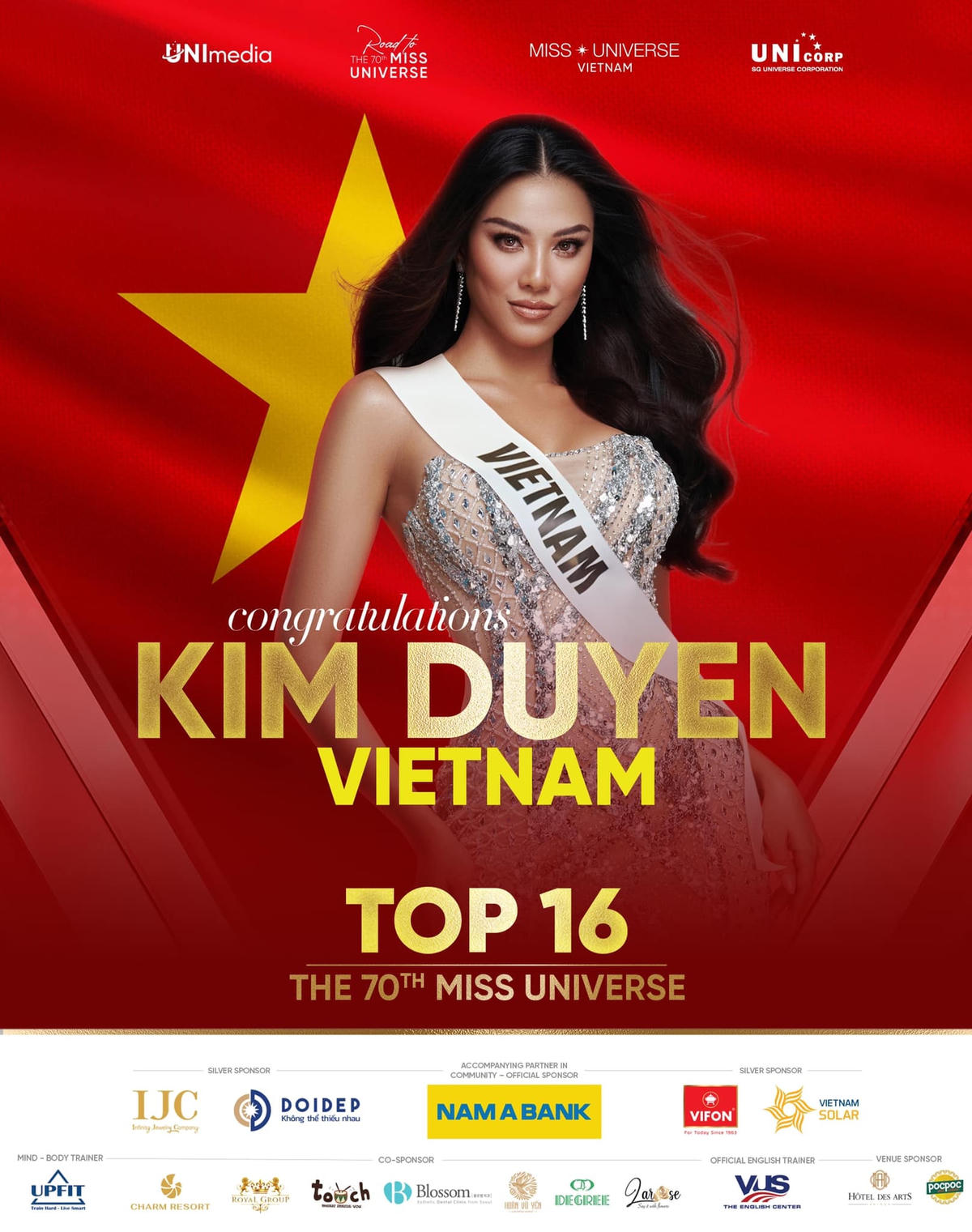 Đại diện Việt Nam, Nguyễn Huỳnh Kim Duyên dừng chân ở top 16. 