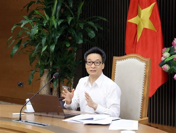 Phó Thủ tướng Chính phủ Vũ Đức Đam, Trưởng Ban Chỉ đạo Quốc gia phòng, chống dịch Covid-19, phát biểu. (Ảnh: Phạm Kiên/TTXVN).
