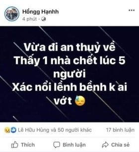 Thông tin chia sẻ sai sự thật gây hoang mang dư luận.