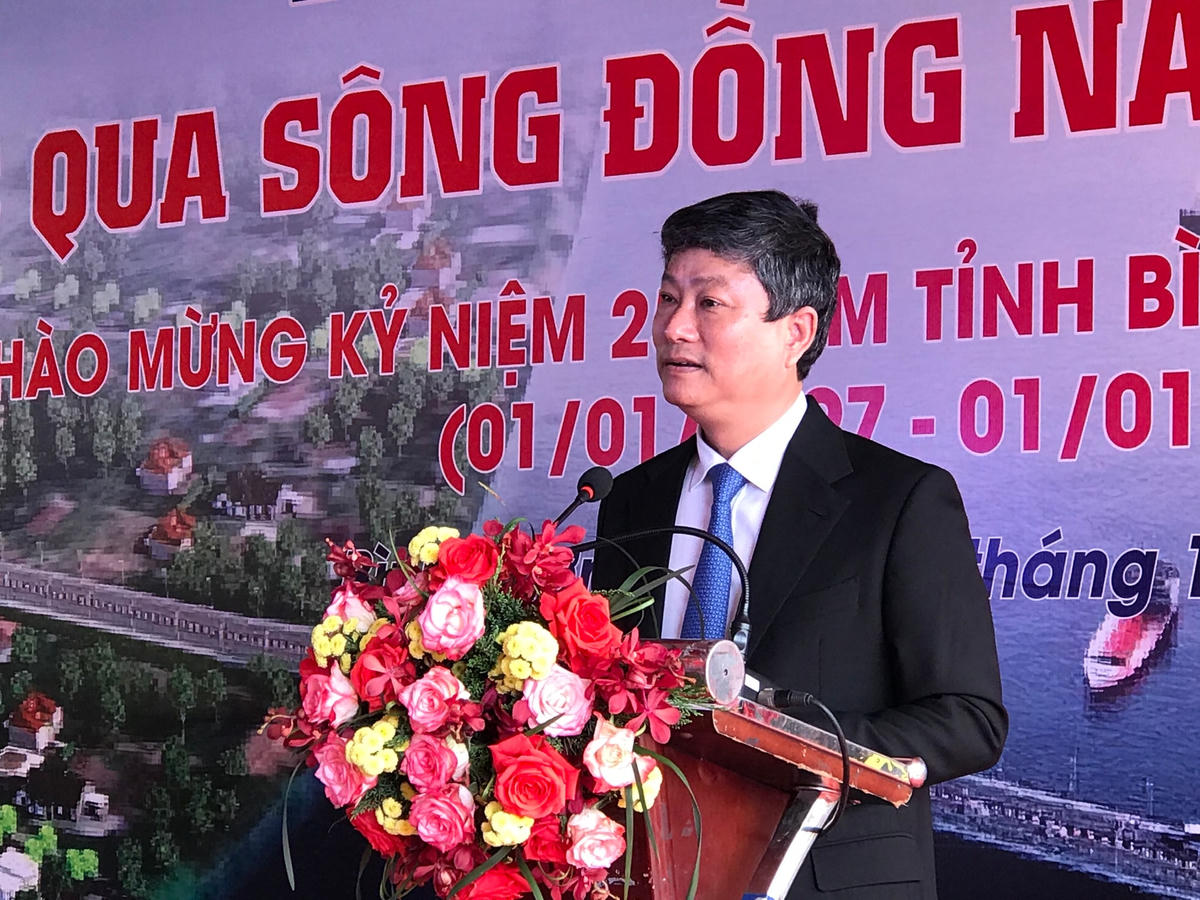 Ông Võ Văn Minh, Chủ tịch UBND tỉnh Bình Dương phát biểu tại lễ khởi công.