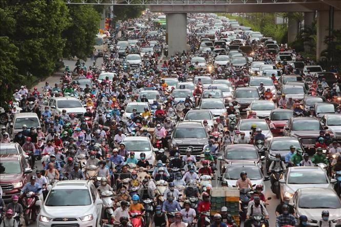 Ùn tắc giao thông trong giờ cao điểm.