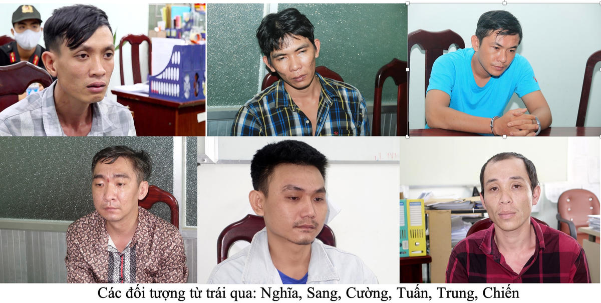 Các đối tượng từ trái qua: Nghĩa, Sang, Cường, Tuấn, Trung, Chiến 
