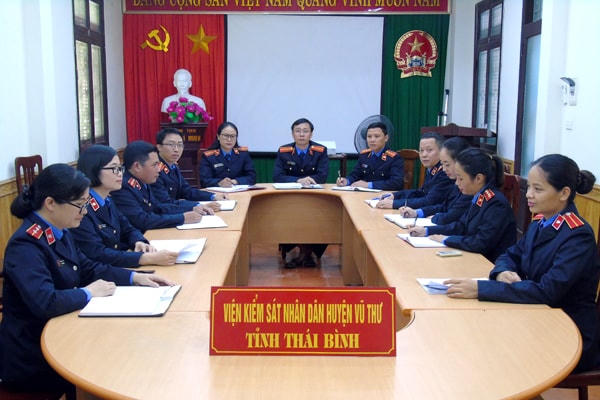 Một cuộc họp tại Viện KSND huyện Vũ Thư.