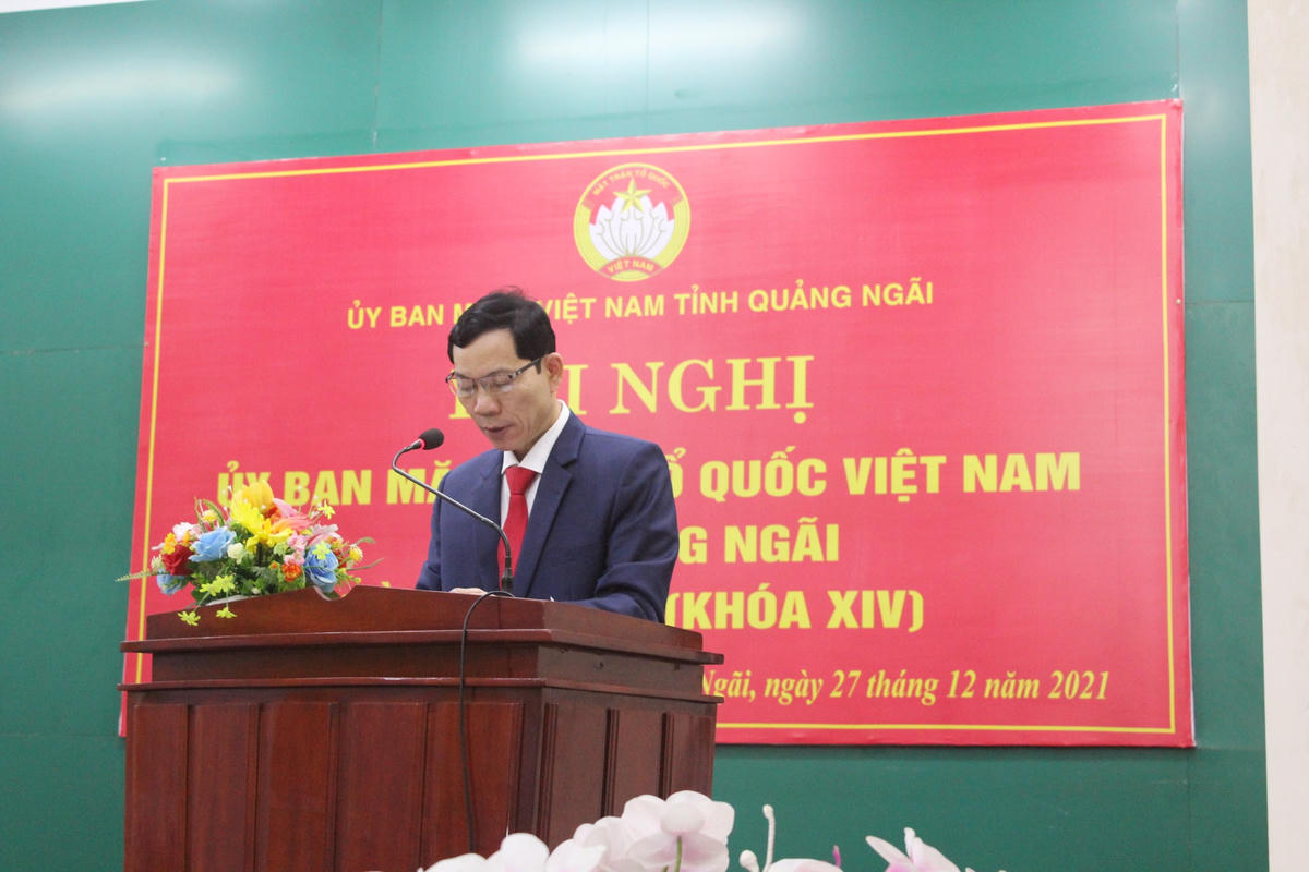 Ông Võ Thanh An, Trưởng ban Dân vận, Chủ tịch Ủy ban MTTQ Việt Nam tỉnh phát biểu khai mạc Hội nghị