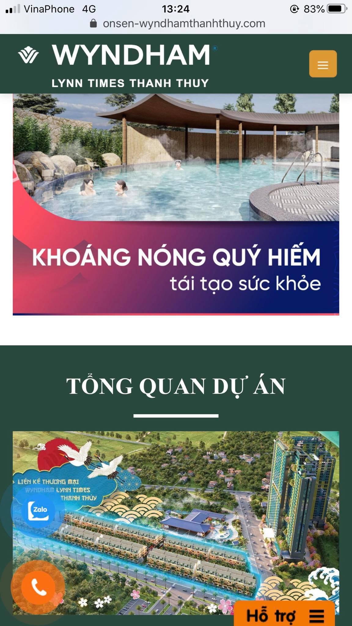 Quảng cáo về nguồn suối khoáng nóng tự nhiên để bán các căn hộ nghỉ dưỡng.