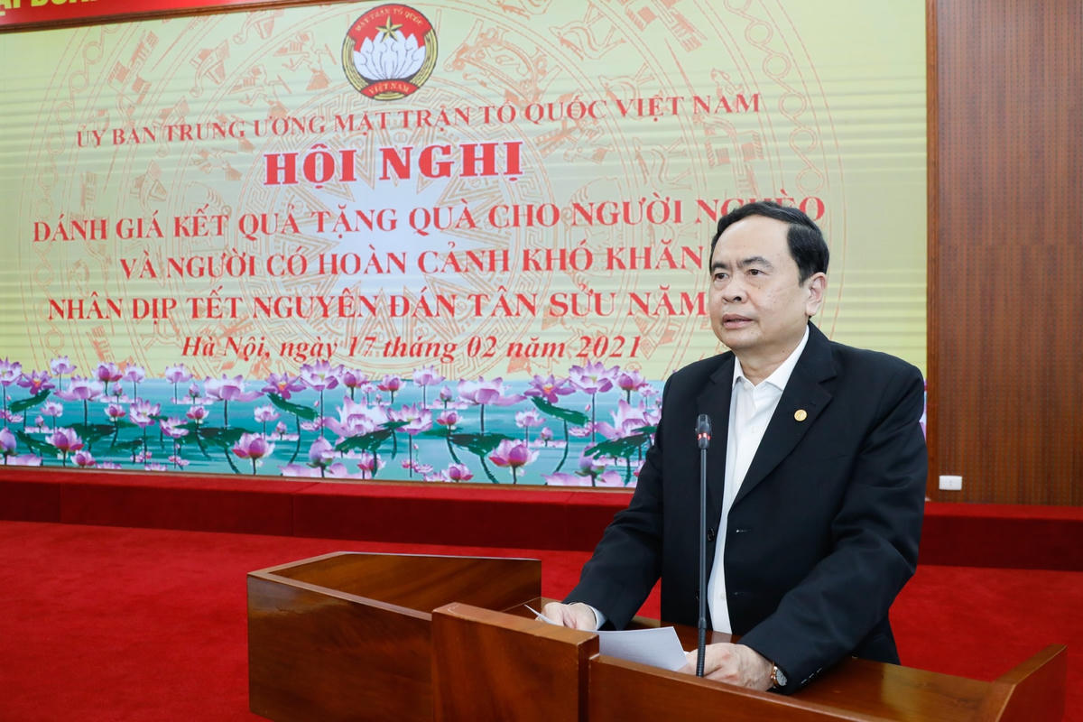 Chủ tịch Trần Thanh Mẫn phát biểu tại Hội nghị. Ảnh Quang Vinh.