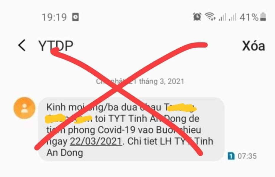 Tin nhắn tiêm phòng Covid-19 ở Quảng Ngãi là do lỗi kỹ thuật của tổng đài.