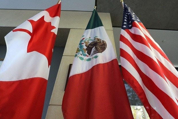 Quốc kỳ của Mỹ, Mexico và Canada. (Nguồn: AP).