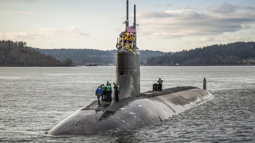 Tàu ngầm hạt nhân lớp Seawolf trị giá 3 tỷ USD thuộc hạm đội Hải quân Mỹ. Ảnh: BBC.  