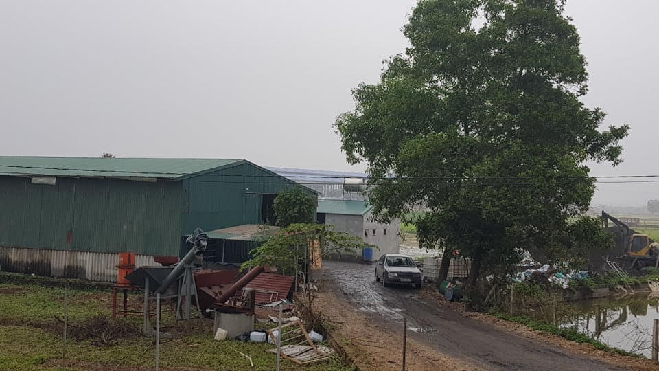 Hình ảnh xưởng sản xuất phân bón chưa được cấp phép của Công ty TNHH Sản xuất và Thương mại Môi trường xanh HD ở xã Thanh Hải, huyện Thanh Hà (Hải Dương).