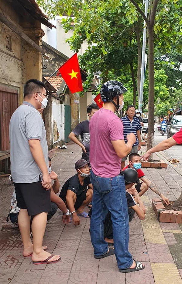 Cuộc hỗn chiến đã được lực lượng Công an TX Quảng Yên kịp thời phát hiện và trấn áp. Ảnh: MXH.