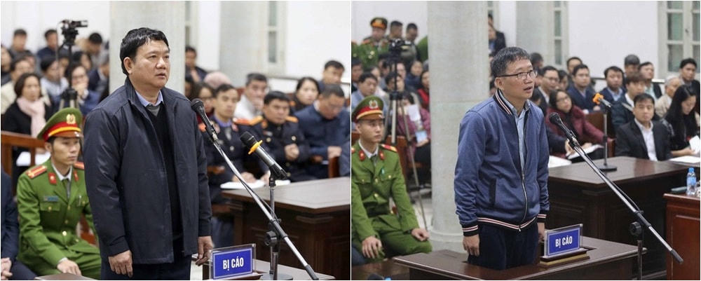Bị can Đinh La Thăng Và Trịnh Xuân Thanh tại một phiên tòa trước đó.
