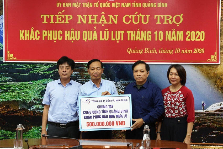 Tổng công ty Điện lực miền Trung hỗ trợ 500 triệu đồng.