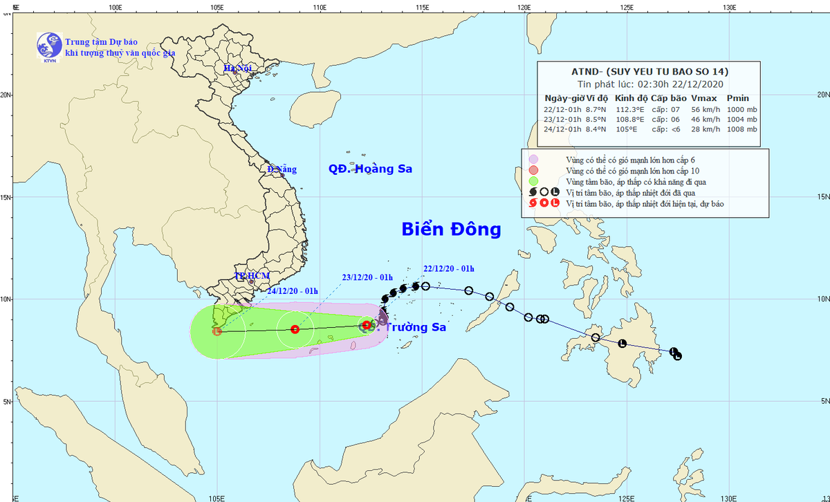 Nguồn: Trung tâm Dự báo Khí tượng Thủy văn Quốc gia.