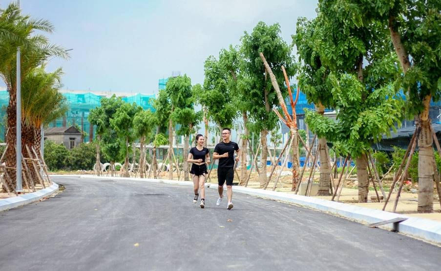 Danko City với ngập tràn sắc xanh ở những tuyến đường lớn.