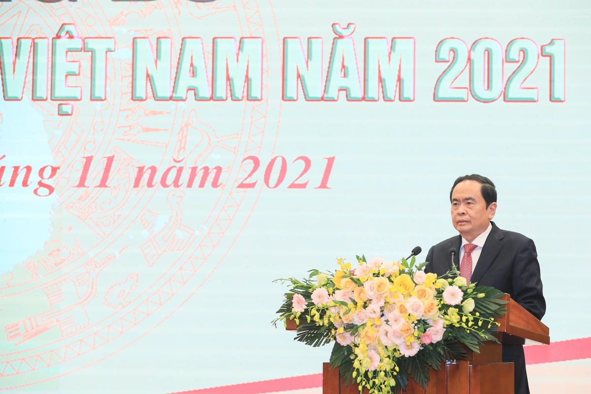 Phó Chủ tịch Thường trực Quốc hội Trần Thanh Mẫn phát biểu tại Lễ công bố.