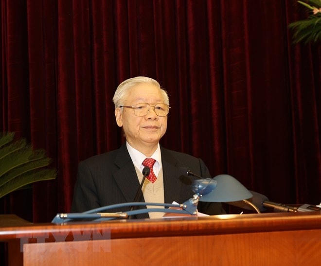 Tổng Bí thư, Chủ tịch nước Nguyễn Phú Trọng phát biểu khai mạc Hội nghị. Ảnh: Trí Dũng/TTXVN.