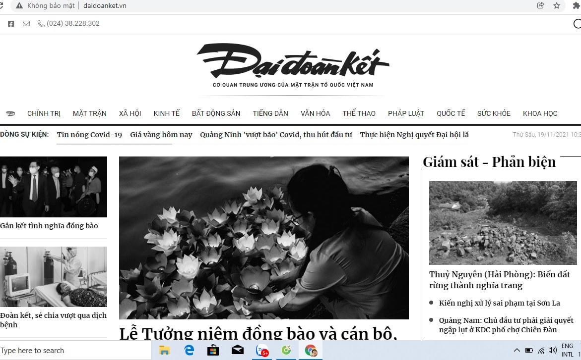 Báo điện tử Đại Đoàn Kết để phông nền đen trắng để chia sẻ với những mất mát, đau thương của các gia đình có người thân bị mất do Covid-19.