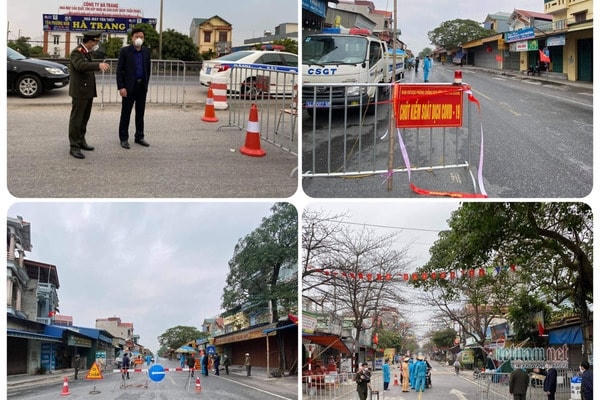 Các chốt kiểm soát dịch được thắt chặt ở Hải Dương trong những ngày cách ly xã hội toàn tỉnh. Nguồn: Báo Hải Dương