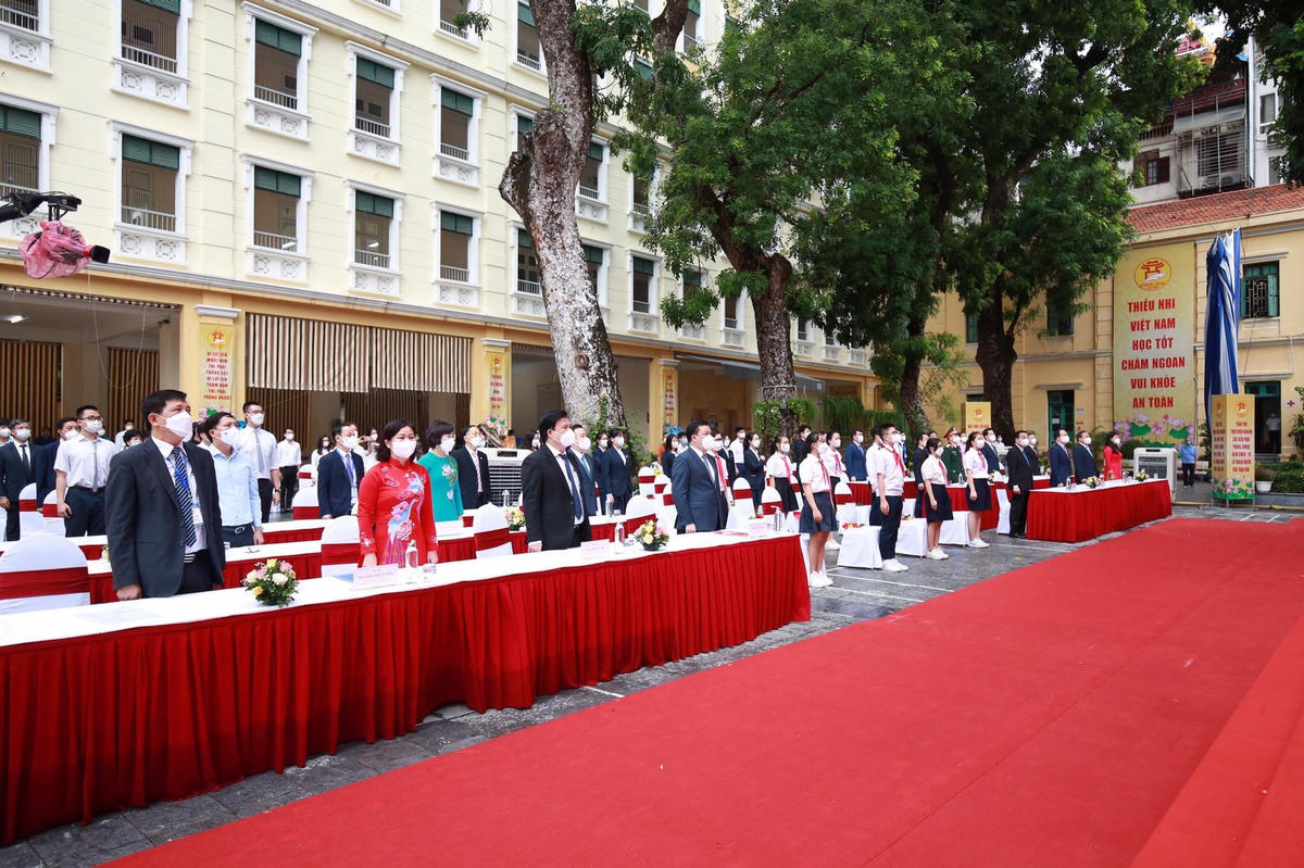 Lễ khai giảng năm học 2021-2022 của Hà Nội được tổ chức tại Trường THCS Trưng Vương.