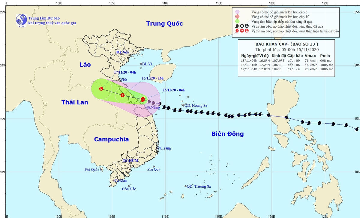 Nguồn: Trung tâm Dự báo Khí tượng thủy văn Quốc gia.