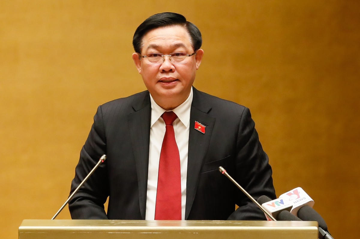 Chủ tịch Quốc hội Vương Đình Huệ phát biểu chỉ đạo Hội nghị.  Ảnh: Quang Vinh