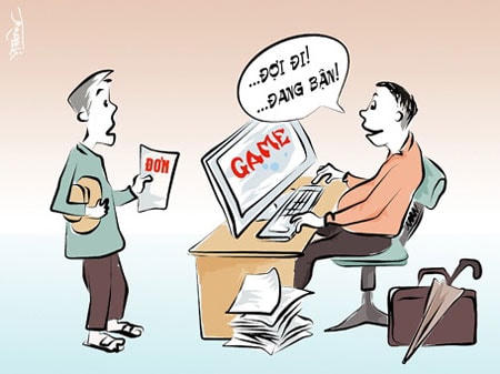 Một biếm họa cho thấy thói cửa quyền của không ít vị “công bộc”. Điều đó hy vọng sẽ chấm dứt khi không còn chế độ biên chế suốt đời.