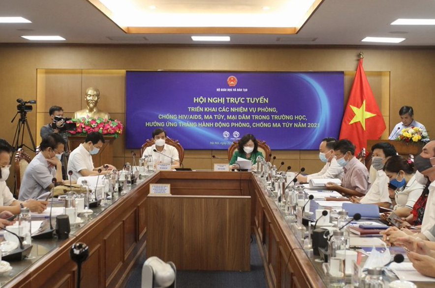 Hội nghị trục tuyến triển khai nhiệm vụ phòng, chống HIV/AIDS, ma túy, mại dâm trong trường học.