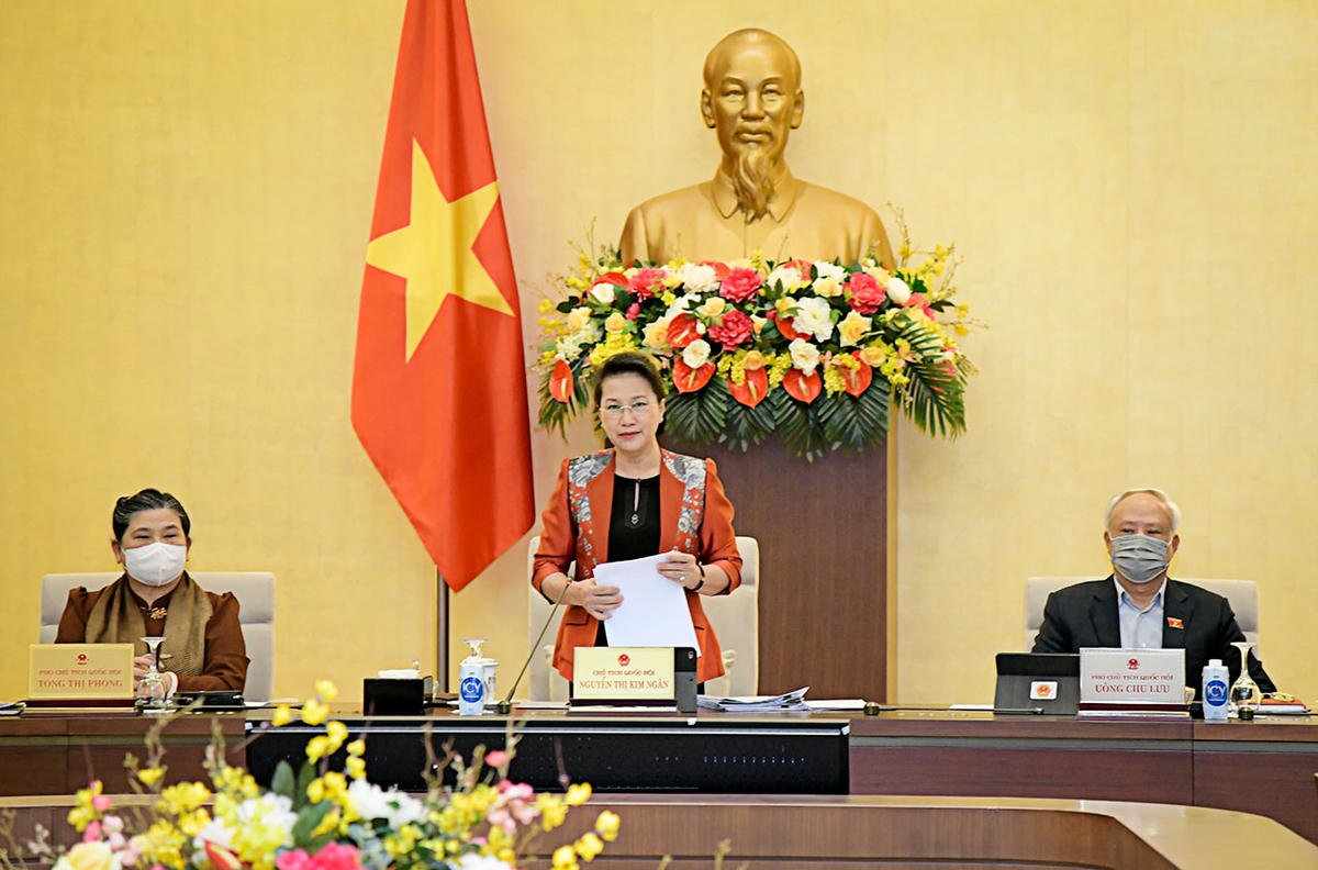 Chủ tịch Quốc hội Nguyễn Thị Kim Ngân phát biểu khai mạc Phiên họp thứ 53 của Ủy ban Thường vụ Quốc hội.