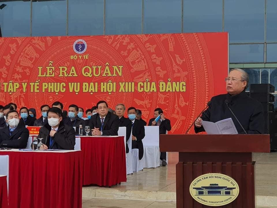 Ông Trần Quốc Vượng, Uỷ viên Bộ Chính trị, Thường trực Ban Bí thư phát biểu.