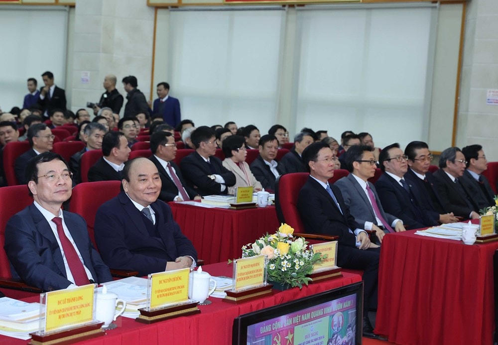 Thủ tướng Nguyễn Xuân Phúc và các đại biểu tham dự hội nghị. (Ảnh: Thống Nhất/TTXVN).