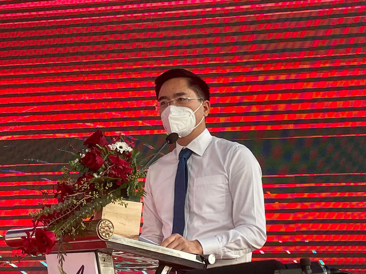 Ông Trần Quang Lâm, Giám đốc Sở GTVT phát biểu tại buổi lễ.