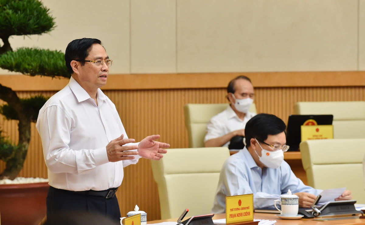 Thủ tướng Phạm Minh Chính chủ trì phiên họp Chính phủ thường kỳ tháng 6. Ảnh: VGP/Nhật Bắc.