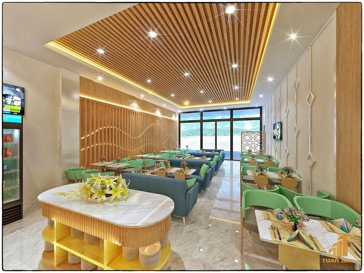 Phòng chờ Thương gia tại Côn Đảo ứng dụng phong cách kiến trúc hiện đại.