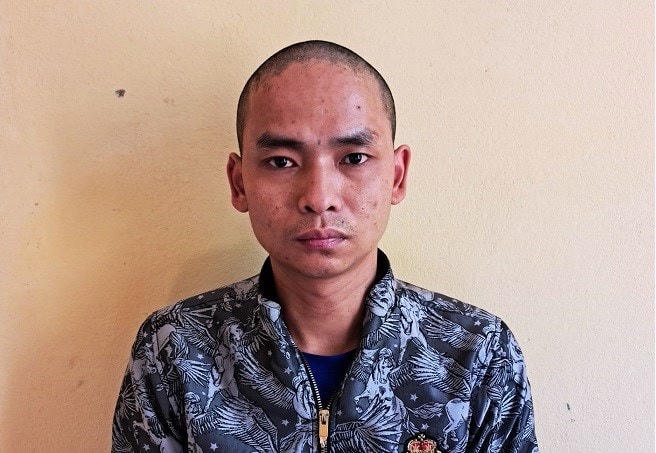 Lưu Văn Nam tại cơ quan Công an. 