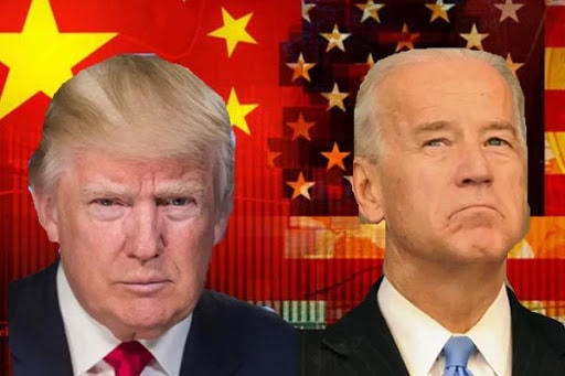 Tổng thống Trump (trái) và đối thủ Biden hiện đồng quan điểm về việc Mỹ phải có chính sách cứng rắn đối với Trung Quốc. Ảnh: NBC, NYT.
