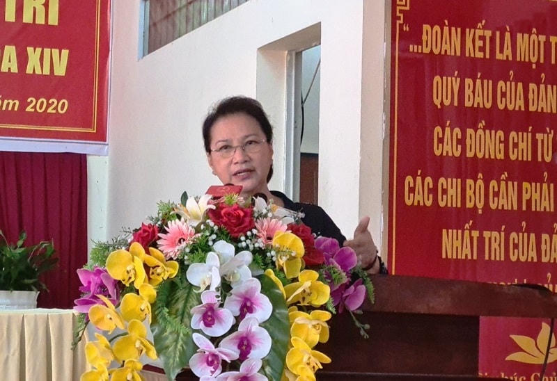 Chủ tịch Quốc hội tại buổi tiếp xúc cử tri quận Cái Răng, Cần Thơ, sáng 23/6.