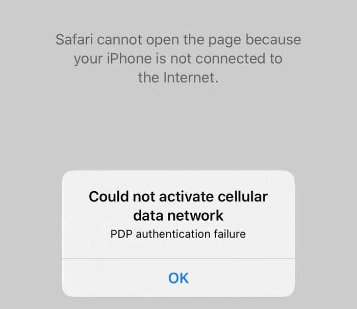 Hệ thống thông báo lỗi khi cố truy cập mạng dữ liệu bằng SIM 3G của Mobifone. Nguồn: Zing.