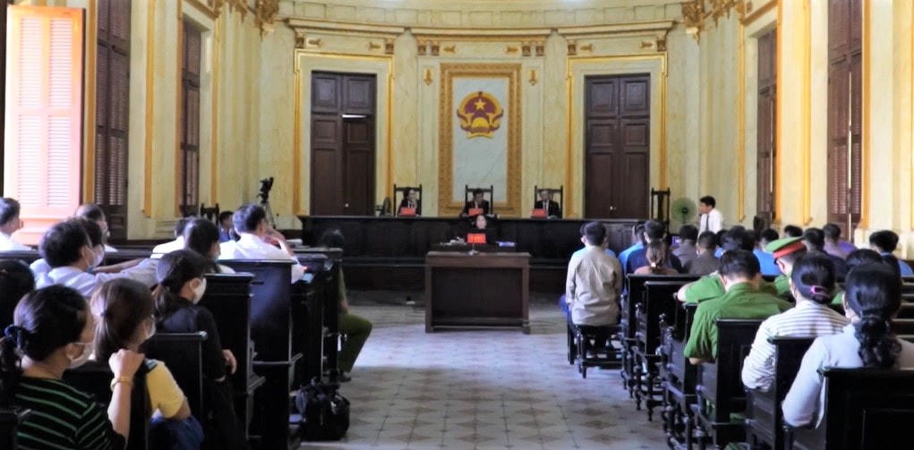 Quang cảnh phiên tòa tuyên án các bị cáo ngày 16.12.