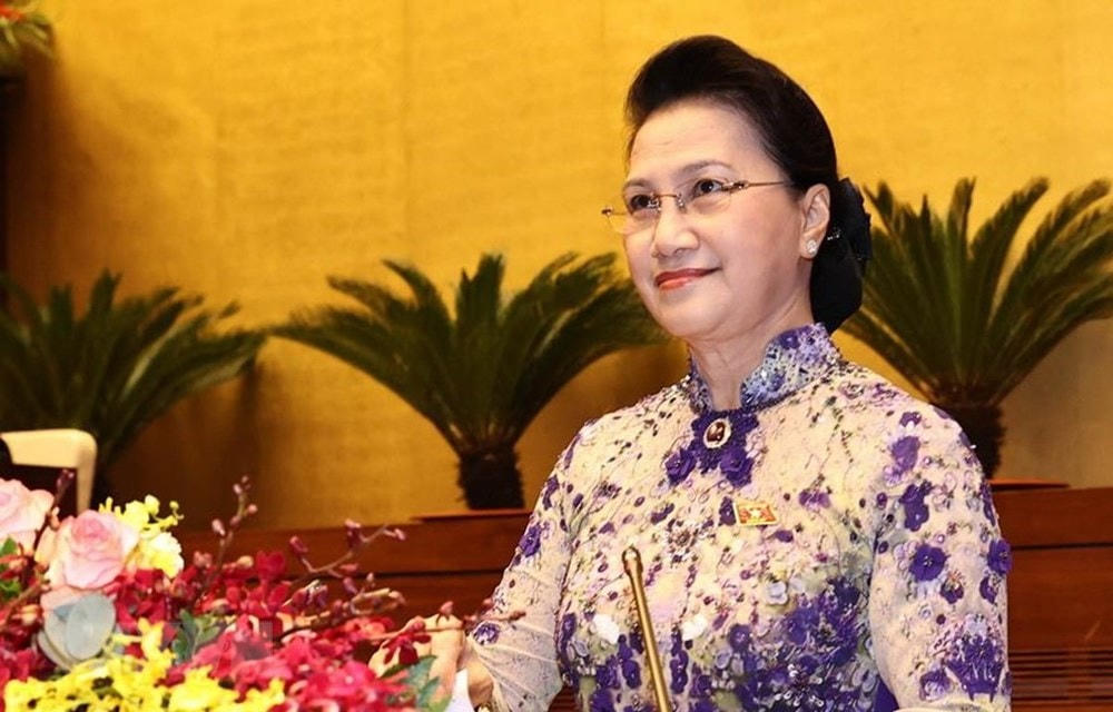 Trong lịch sử 75 năm Quốc hội Việt Nam, nhiệm kỳ Quốc hội khóa XIV mang một dấu ấn đặc biệt khi lần đầu tiên có một nữ Chủ tịch Quốc hội. (Ảnh: TTXVN).