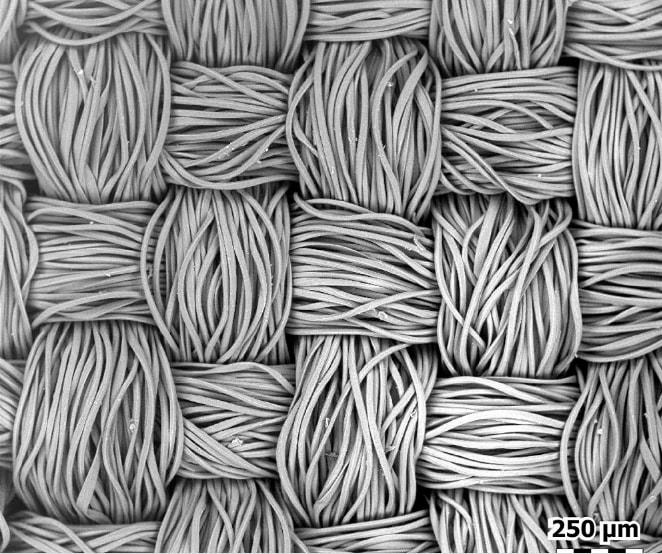 Các sợi của khẩu trang polyester.